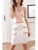 Women\'s set with a skirt, cream 12130 - Online store - Boutique